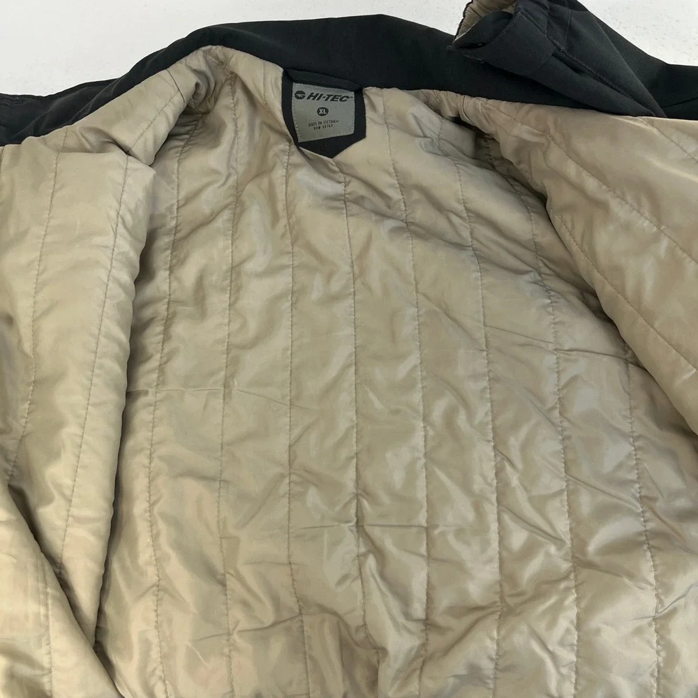 HI-TEC Mens XL Black Waterproof Full Zip Jacket Utility‎ Style Pockets